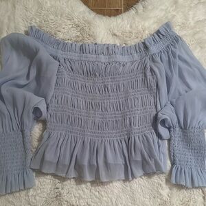 Light blue chiffon Allsaints top
